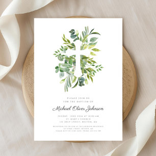 Invitación Elegante bautismo biológico religioso