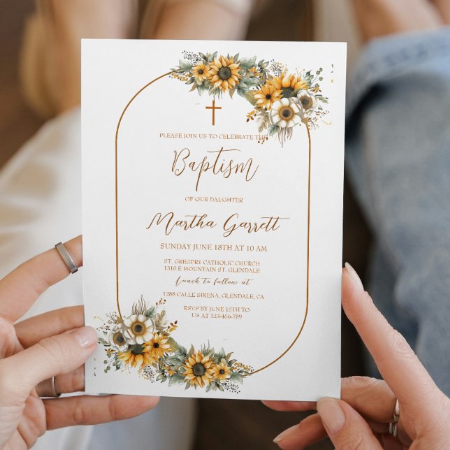 Invitación Elegante bautismo Chica de Boho Fall (Subido por el creador)