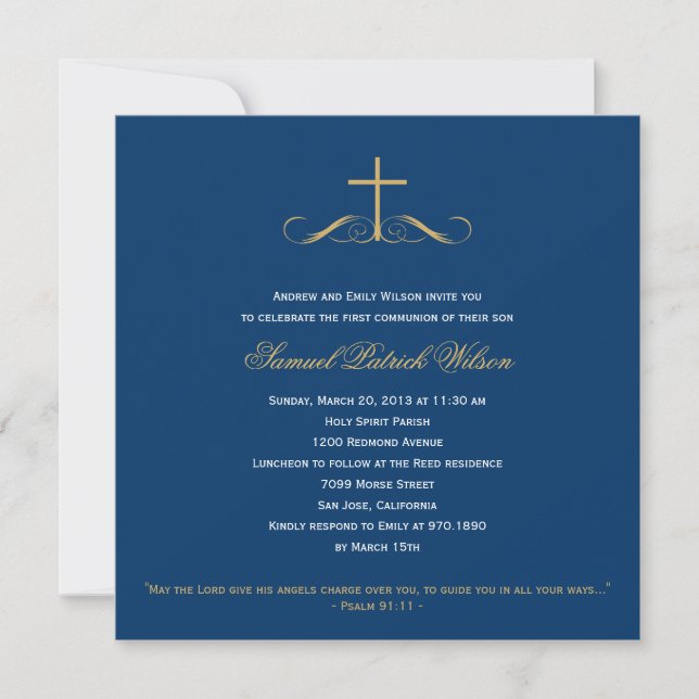 Invitación Elegante bautismo cruzado/cristalización/primera c (Anverso)