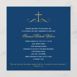 Invitación Elegante bautismo cruzado/cristalización/primera c