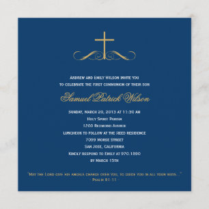 Invitación Elegante bautismo cruzado/cristalización/primera c