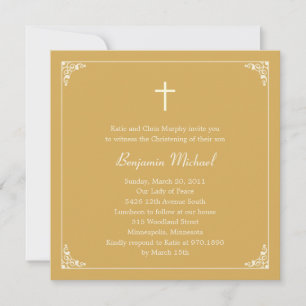 Invitación Elegante bautismo de marco/invitación a la cristia