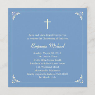 Invitación Elegante bautismo de marco/invitación a la cristia