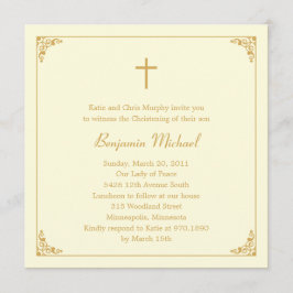 Invitación Elegante bautismo de marco/invitación a la cristia