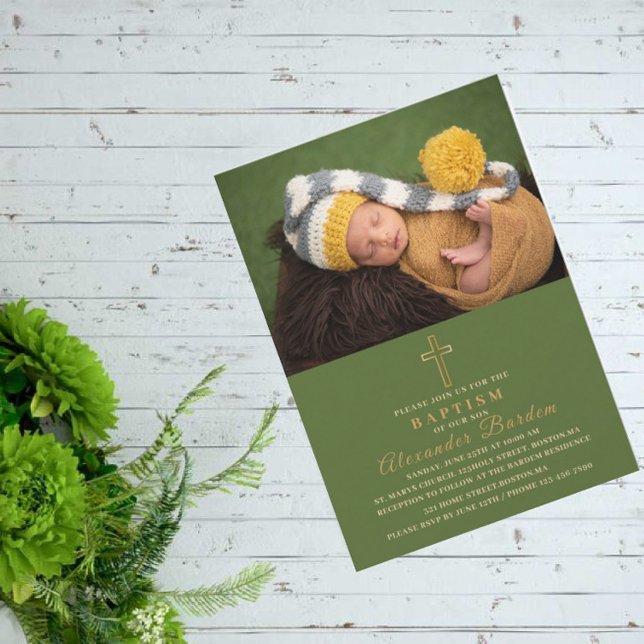 Invitación Elegante bautismo Fotos religiosas personalizadas  (Subido por el creador)