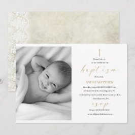 Invitación Elegante bautismo personalizado de eventos religio