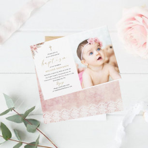 Invitación Elegante bautismo personalizado de eventos religio