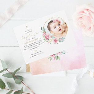 Invitación Elegante bautismo personalizado de eventos religio