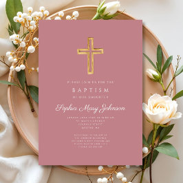 Invitación Elegante bautismo religioso de cruces Chicas