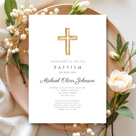 Invitación Elegante bautismo religioso de travesía