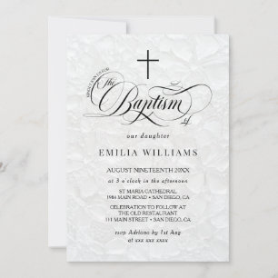 Invitación Elegante bautizo de niño y niña