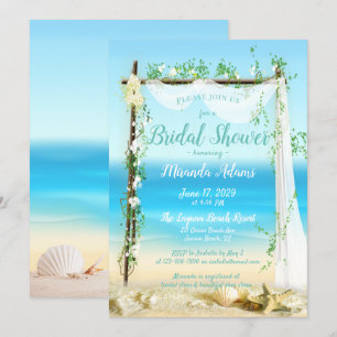Invitación Elegante Beach Arch Bridal Shower