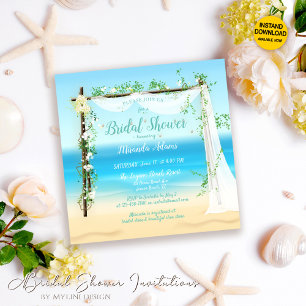 Invitación Elegante Beach Arch Bridal Shower