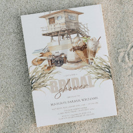 Invitación Elegante Beach Bridal Shower Pastel Watercolor
