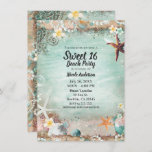 Invitación Elegante Beach Sea Starfish & Pearls Sweet 16 Fies<br><div class="desc">Personalizar para cualquier evento</div>