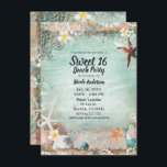 Invitación Elegante Beach Sea Starfish & Pearls Sweet 16 Foto<br><div class="desc">Personalizar para cualquier evento</div>