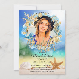 Invitación Elegante Beach Starfish Shell Bridal Shower