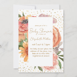 Invitación Elegante Bebé De Flor De Boho En Bloom Baby Shower