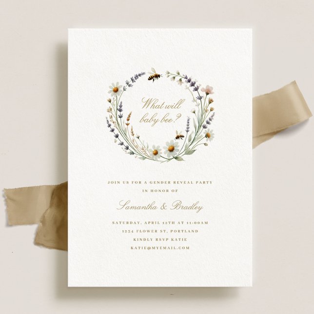 Invitación Elegante bebé de flores silvestres género Fiesta r (Subido por el creador)