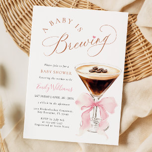 Invitación Elegante Bebé Espresso está en Infusión