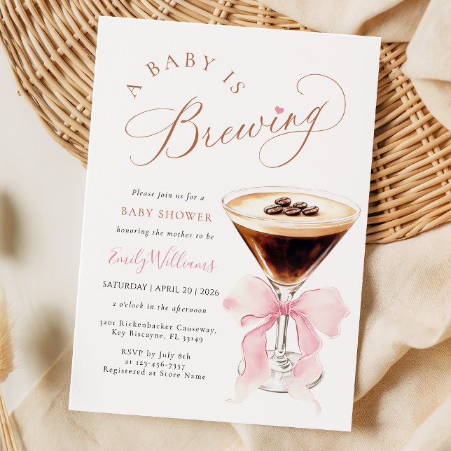 Invitación Elegante Bebé Espresso está en Infusión (Subido por el creador)