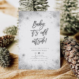 Invitación Elegante Bebe Está Hacía Frío Afuera Invierno Baby