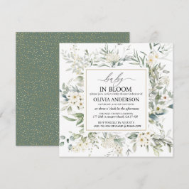 Invitación Elegante bebé floral de flores silvestres en flor 
