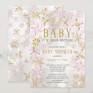 Invitación Elegante bebé, frío fuera de Chicas Baby Shower