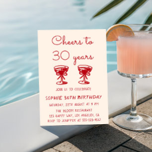 Invitación Elegante Beige Feliz Cumpleaños 30 Años