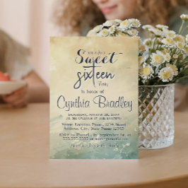 Invitación Elegante Beige Verde Dulce Fiesta de Cumpleaños