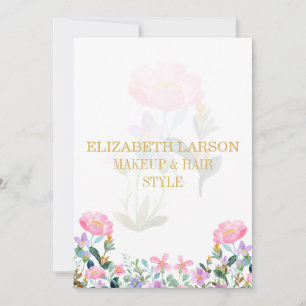Invitación Elegante belleza floral a rayas artista cabello y