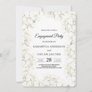 Invitación Elegante Belleza Marco de orquídeas blancas
