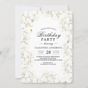 Invitación Elegante Belleza Marco de orquídeas blancas