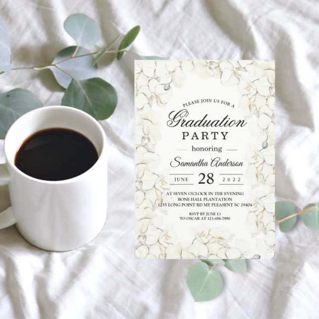 Invitación Elegante Belleza Marco de orquídeas blancas (Subido por el creador)