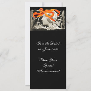 INVITACIÓN ELEGANTE BELLEZA / MUJER CON LAZO ROJO Y FLORES