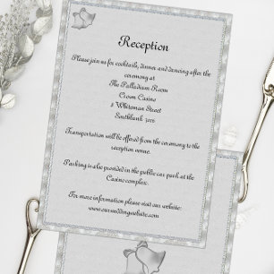 Invitación Elegante Bells de plata detalles de la recepción d