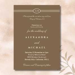 Invitación Elegante Biblia de Versos Marrón para Boda Cristia