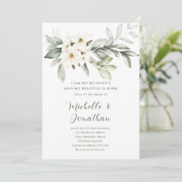 Invitación Elegante bíblica floral blanca versus Boda cristia