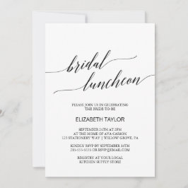 Invitación Elegante Black Calligraphy Bridal Luncheon