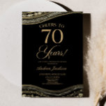 Invitación Elegante Black Gold Agate 70th Birthday Party<br><div class="desc">¡Esta es una elegante invitación a la fiesta de cumpleaños 70 de la Black Gold Agate!</div>