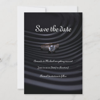 Invitación Elegante Black Save the Date Card