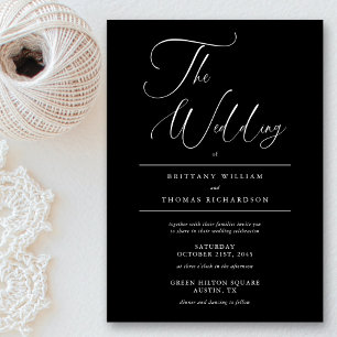 Invitación Elegante blanco y negro: Boda Minimalista