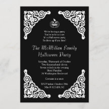Invitación elegante blanco y negro del fiesta de