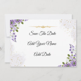Invitación Elegante Blossom púrpura Guardar fecha