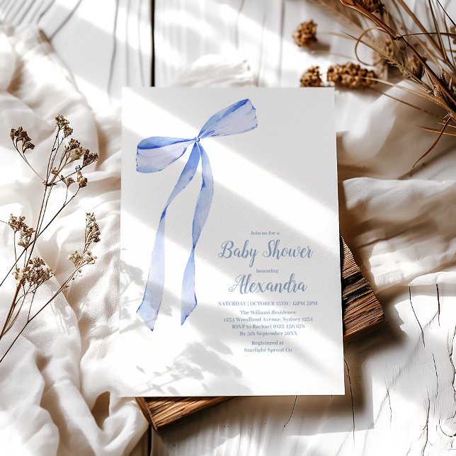 Invitación Elegante Blue Bow (Subido por el creador)