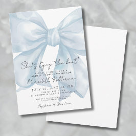 Invitación Elegante Blue Bow Whimsical Bridal Shower