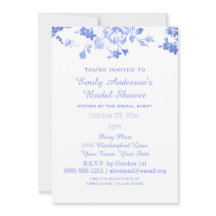 Elegante Blue Floral Bridal Shower Hosted