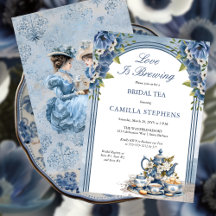 Elegante Blue Floral Tea Set Bridal Tea Shower