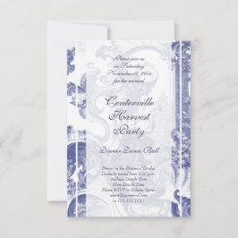 Invitación Elegante Blue French Baroque Toile