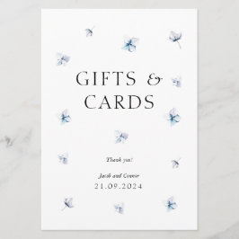 Invitación Elegante Blue Hydrangea Wedding Regalos y Rótulo d